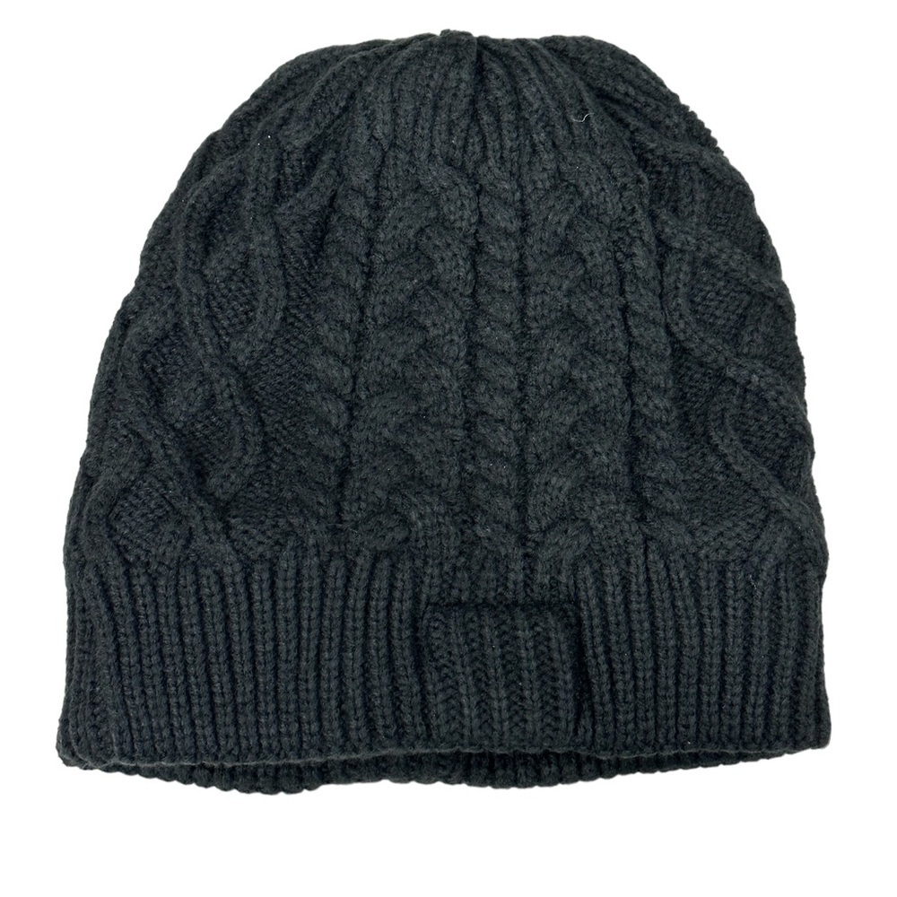 Wireless Bluetooth Beanie Hat Braided Black Stereo Speakers Microphone Fleece - Picture 3 of 8